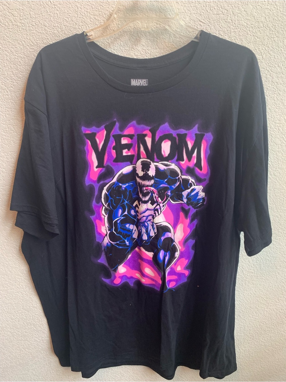 Marvel Venom Tee in Black with Purple and Pink Graphic